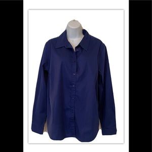 BNWT Merona Blouse XXL Oxygen Blue Long Sleeves